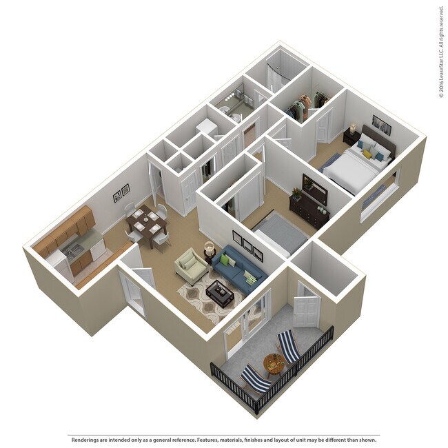 2 Beds • 1 Bath 405AA floor plan